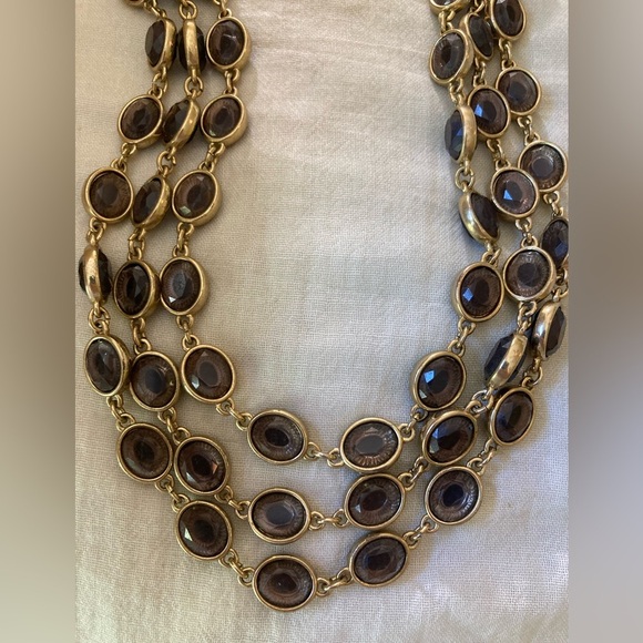 Banana Republic Multi Chain with Bezel Stones Statement Necklace‎ - Picture 4 of 12